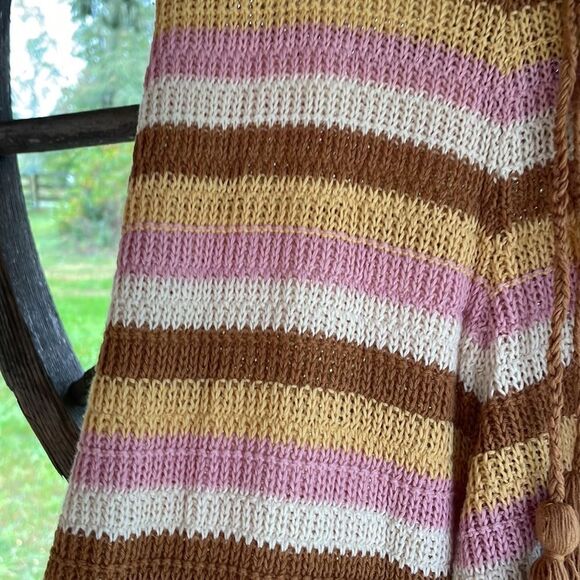 NWT L* Space Turn the tide brown and pink and white and yellow knitted pants - Picture 5 of 13